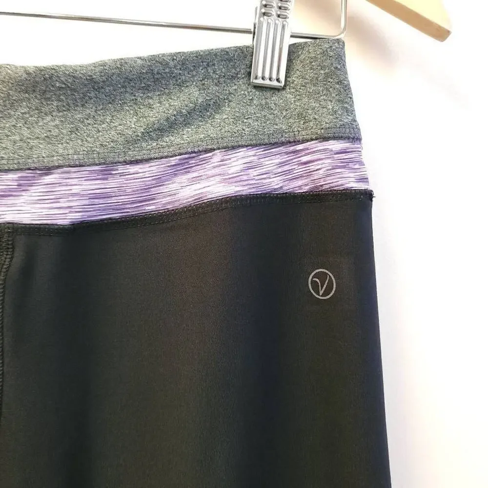 VOGO Capri Leggings Size S Black Purple Activewear Athletic Athletica Womens - Picture 3 of 7